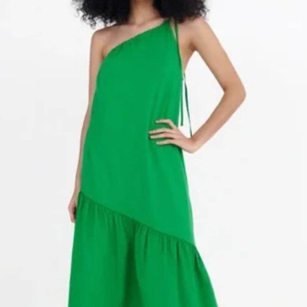 Zara * Asymmetrical Dress * Grass Green * Size S